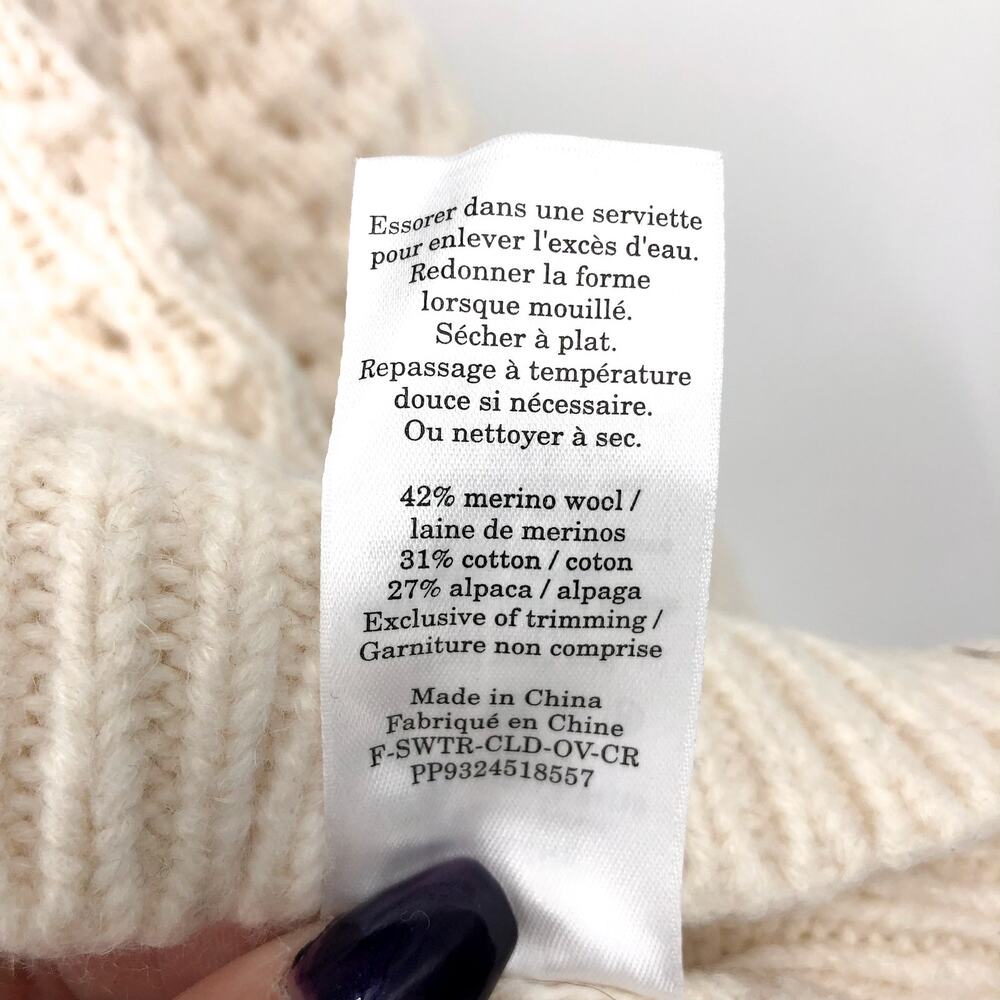 Everlane Womens Cloud Oversized Crew Sweater Small Cream Bone Textured Knit NWOT - Picture 12 of 12